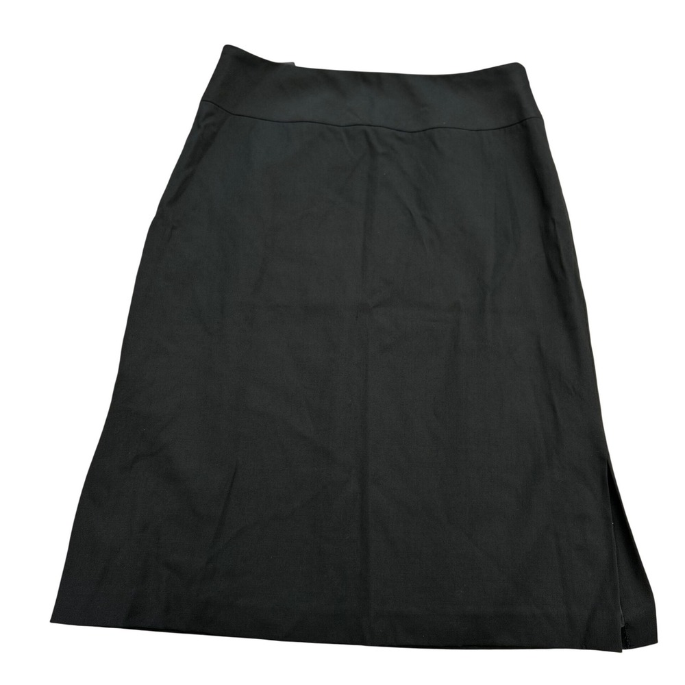 Banana Republic Black Wool Blend Stretch Pencil Skirt Size 0 Side Slit Lined